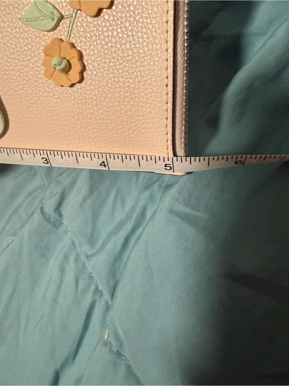 kate spade Cream Floral Appliqué Wristlet with Green and Tan Accents - Picture 8 of 9